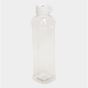 Transparent Plastic Water Bottle – 1 Liter, Slim Design with White Cap, BPA-Free