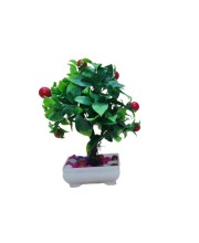 Hitech Artificial Green Cherry Bonsai with Pot for Home, Garden and Office Decor Hitech Artificial Green Cherry Bonsai with Pot for Home, Garden and Office Decor