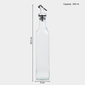 Hitech Sales 500ml Glass Oil Dispenser – Transparent | Leak-Proof, BPA-Free, Easy-Pour Spout for Kitchen Use