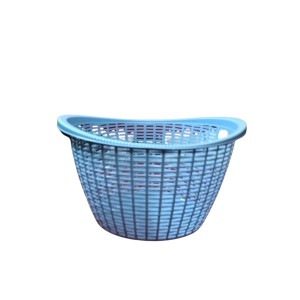 Plastic Fruit Basket with Ventilated Mesh Design – Lightweight Multipurpose Kitchen Storage Basket for Fruits & Vegetables | Durable Open Weave Basket for Home Use (Blue)