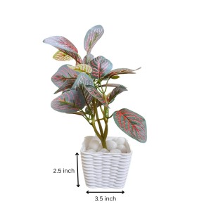 Artificial Leaf Plant with Pot Realistic Faux Greenery Home Office Decor Indoor Outdoor