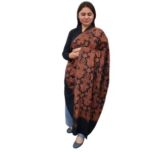Women’s Traditional Shawl | Soft & Warm Winter Wrap Stole | Elegant Ethnic Design for Casual | Fashion Shawl for Women (Black)