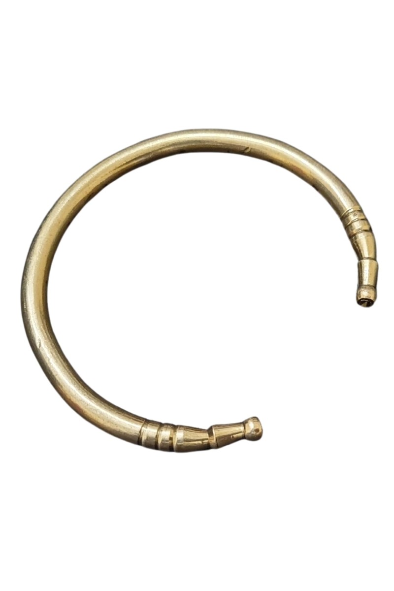 HiTechMart Pure Brass Kada Bracelet – Traditional Open Cuff Bangle for Men & Women