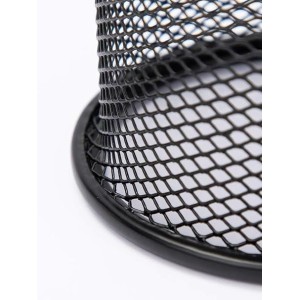 Black Round Mesh Pen Stand Pencil Holder pack of 1 I Desk Organizer for Office, Study & Home (Black)