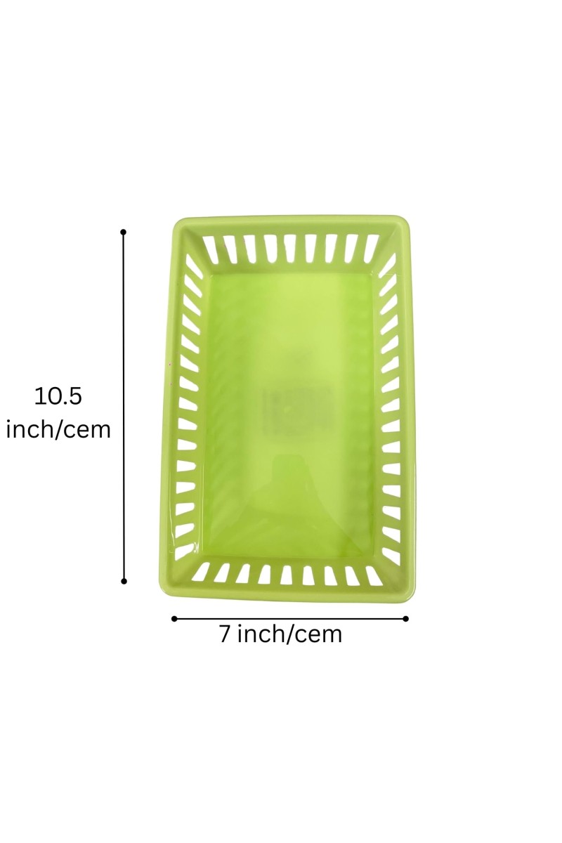 Plastic Storage Basket Self Organizer for Home Kitchen Office Cabinet Shelf Storage Solution (set of 4)