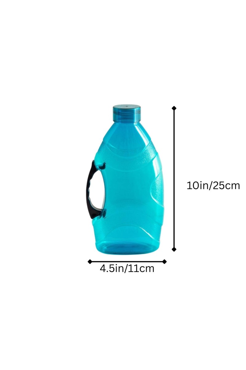 Reusable Large Capacity Water Bottle with Handle, Durable Plastic Drinking Bottle, Blue (Set of 2) (Blue)