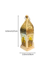 Moroccan Style Gold Lantern with Green Glass – Decorative Metal Candle Holder for Ramadan, Eid, Weddings, Home Decor & Parties – Vintage Hanging Lantern. (Yellow) Moroccan Style Gold Lantern with Green Glass – Decorative Metal Candle Holder for Ramadan, Eid, Weddings, Home Decor & Parties – Vintage Hanging Lantern. (Yellow)