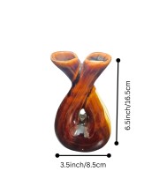 Ceramic Double Face Flower Vase for Living Room, Bedroom & Dining Table | Decorative Glossy Finish Vase for Home Decor & Gifting (Brown Finish)