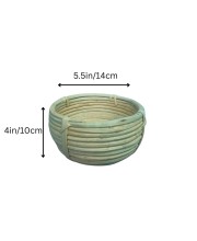 Handwoven Bamboo Basket Bowl – Round Natural Rattan Storage Basket for Kitchen, Tabletop, Fruit, Bread & Home Décor