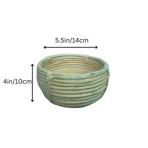 Handwoven Bamboo Basket Bowl – Round Natural Rattan Storage Basket for Kitchen, Tabletop, Fruit, Bread & Home Décor