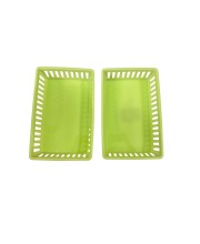 Plastic Handy Basket Green Colour, Ideal For All Bedroom and Home set of 2