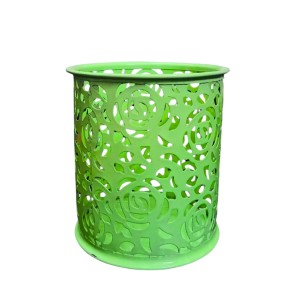 Flower Design Pen Pencil Holder | Light Green Desk Organizer for Office, Study & Home