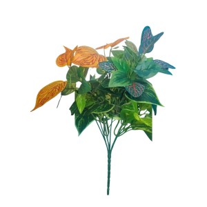 Artificial Leaf Plant (with Pot) – Realistic Faux Roses with Green Leaves, Decorative Fake Flower Stem for Home Décor, Wedding, Valentine’s Day, Anniversary & Table Centerpiece (Multicolor)