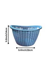 Plastic Fruit Basket with Ventilated Mesh Design – Lightweight Multipurpose Kitchen Storage Basket for Fruits & Vegetables | Durable Open Weave Basket for Home Use (Blue)