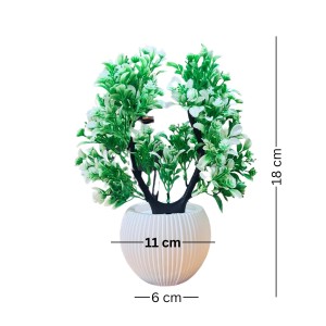 HiTechMart Artificial Heart-Shaped Green Plant in Vase – Lifelike Faux Bonsai Tree for Home Décor, Office, Living Room, Table Centerpiece, and Gift – Elegant & Maintenance-Free