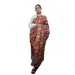 Women’s Traditional Shawl | Soft & Warm Winter Wrap Stole | Elegant Ethnic Design for Casual | Fashion Shawl for Women (Maroon)
