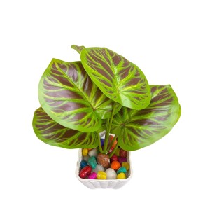 Artificial Leaf Plant with Pot Faux Greenery Potted Decorative Plant for Home Office Indoor Outdoor Décoration.