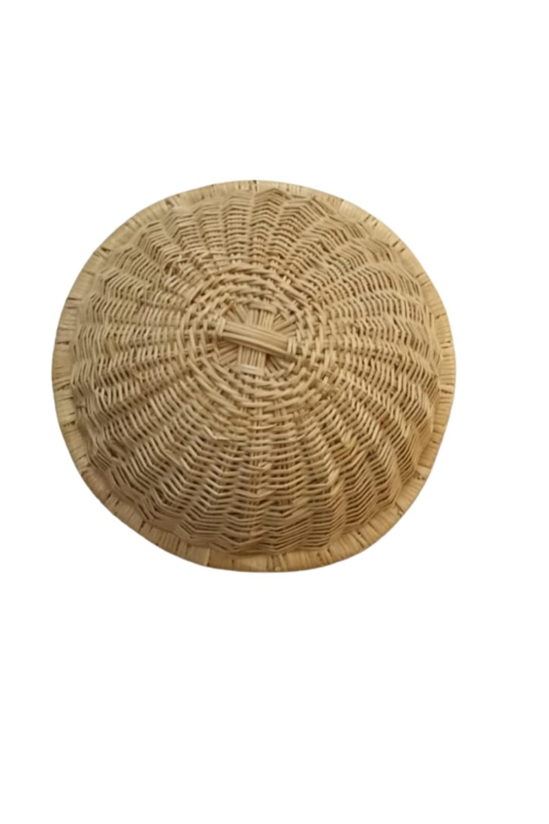 Handmade Natural Cane Basket | Round Bamboo Storage Basket for Fruits, Vegetables & Decor, Beter Jhuri