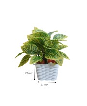 Artificial Leaf Plant with Pot Realistic Faux Greenery Indoor Decoration Home Office Tabletop Decor