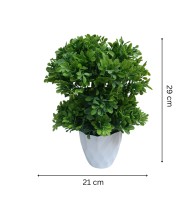 Hitech Sales Mini Artificial Bonsai Plants with Realistic Granite White Plastic Pot Aesthetic Home Decorations for Living Room Bedroom Home Decor, Office Desk, Gift for Birthday Housewarming