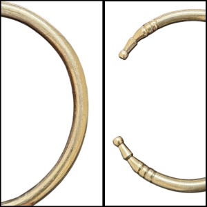 HiTechMart Pure Brass Kada Bracelet – Traditional Open Cuff Bangle for Men & Women