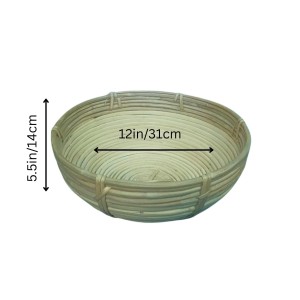Round Bamboo Basket – Natural Woven Serving & Storage Basket for Fruit, Bread & Home Décor (set of 2)