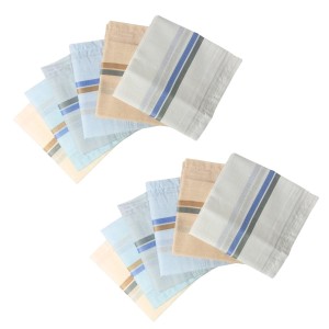 Hitech Sales 100% Pure Cotton Fabric Light Multi Color Soft, Durable, and Stylish Premium Collection XL Size Formal Handkerchiefs Hanky for Men Standard Set of 12 Pieces Easy Wash Regular use