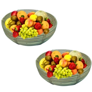 Round Bamboo Basket – Natural Woven Serving & Storage Basket for Fruit, Bread & Home Décor (set of 2)