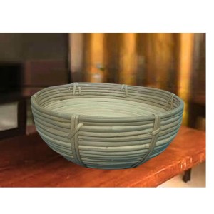 Round Bamboo Basket – Natural Woven Serving & Storage Basket for Fruit, Bread & Home Décor (set of 2)