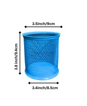 Blue Round Mesh Pen Stand Pencil Holder I Desk Organizer for Office, Study & Home | Desk Organizer for Office, Study & Home (Blue)