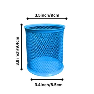 Blue Round Mesh Pen Stand Pencil Holder I Desk Organizer for Office, Study & Home | Desk Organizer for Office, Study & Home (Blue)