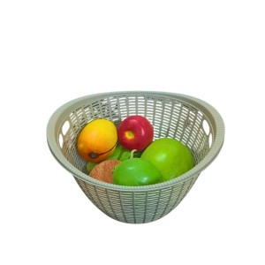 Plastic Fruit Basket with Ventilated Mesh Design – Lightweight Multipurpose Kitchen Storage Basket for Fruits & Vegetables | Durable Open Weave Basket for Home Use (Grey). (Grey)