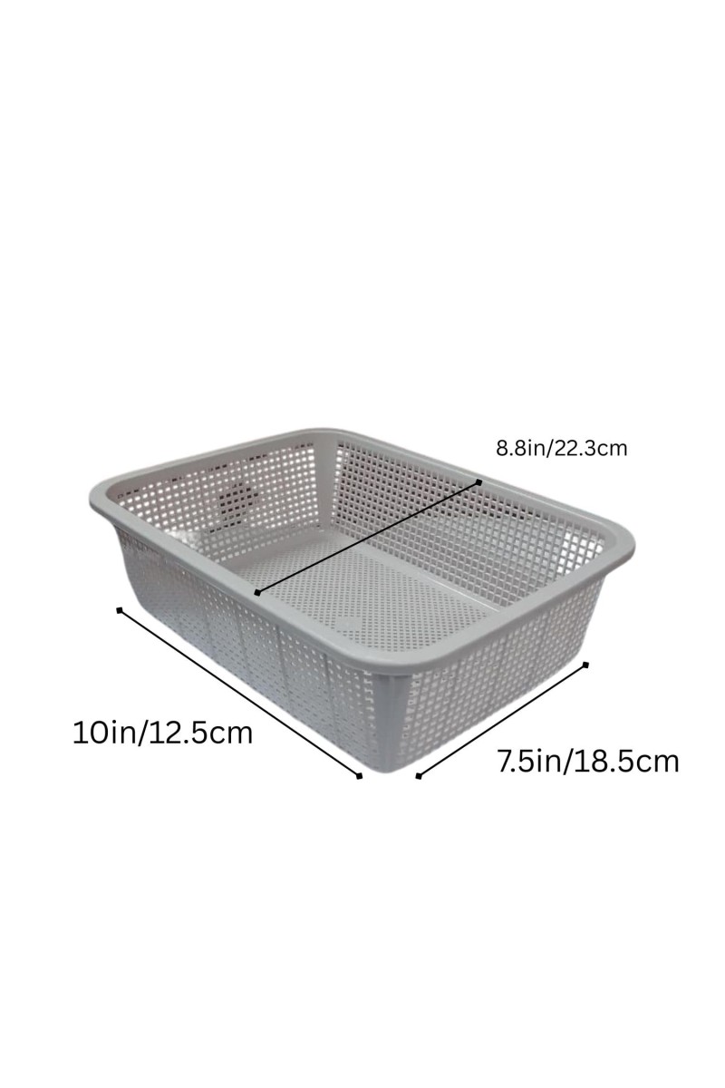 Plastic Storage Basket set of 3 | Multipurpose Rectangular Organizer Basket for Kitchen, Bathroom, Office & Home for daily use.