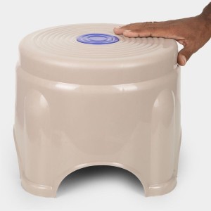 Durable Plastic Bath Stool with Anti-Slip Base | Compact and Lightweight Design for Multipurpose Use | Strong Utility Chair for Bathroom or Home