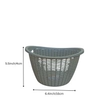 Plastic Fruit Basket with Ventilated Mesh Design – Lightweight Multipurpose Kitchen Storage Basket for Fruits & Vegetables | Durable Open Weave Basket for Home Use (Grey). (Grey)