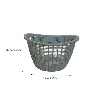 Plastic Fruit Basket with Ventilated Mesh Design – Lightweight Multipurpose Kitchen Storage Basket for Fruits & Vegetables | Durable Open Weave Basket for Home Use (Grey). (Grey)