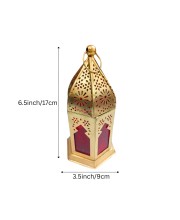 Moroccan Style Gold Lantern with Green Glass – Decorative Metal Candle Holder for Ramadan, Eid, Weddings, Home Decor & Parties – Vintage Hanging Lantern. (Red) Moroccan Style Gold Lantern with Green Glass – Decorative Metal Candle Holder for Ramadan, Eid, Weddings, Home Decor & Parties – Vintage Hanging Lantern. (Red)