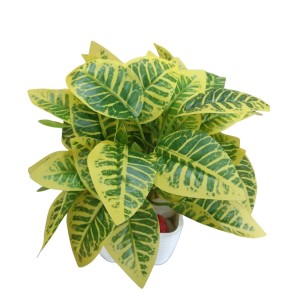 Artificial Leaf Plant with Pot Realistic Faux Greenery Indoor Decoration Home Office Tabletop Decor