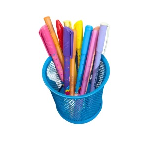 Blue Round Mesh Pen Stand Pencil Holder I Desk Organizer for Office, Study & Home | Desk Organizer for Office, Study & Home (Blue)