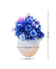 HiTechMart Artificial Flower Arrangement in Vase – Lifelike Blue & Purple Faux Bouquet for Home Décor, Office, Living Room, Table Centerpiece, and Gift – Elegant & Maintenance-Free