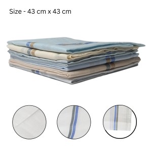 Hitech Sales 100% Pure Cotton Fabric Light Multi Color Soft, Durable, and Stylish Premium Collection XL Size Formal Handkerchiefs Hanky for Men Standard Set of 12 Pieces Easy Wash Regular use