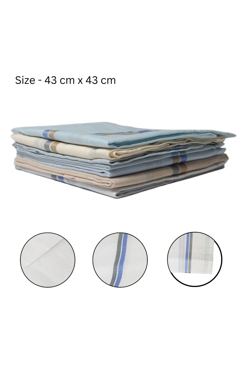 Hitech Sales 100% Pure Cotton Fabric Light Multi Color Soft, Durable, and Stylish Premium Collection XL Size Formal Handkerchiefs Hanky for Men Standard Set of 12 Pieces Easy Wash Regular use