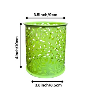 Flower Design Pen Pencil Holder | Light Green Desk Organizer for Office, Study & Home