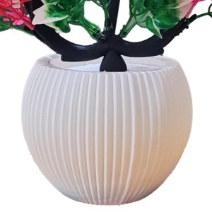 HiTechMart Artificial Pink & Green Decorative Plant with Vase – Lifelike Faux Floral Arrangement for Home, Office, Desk, Table, and Indoor Decor – Maintenance-Free Elegant Artificial Flower Pot