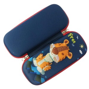 3D Hard Cover Large Capacity Waterproof Cute Pencil Case Stationery Cosmetic Box with Compartments Pencil Case for Kids Boys Cute Pen Pouch for Kindergarten and School (Tiger)