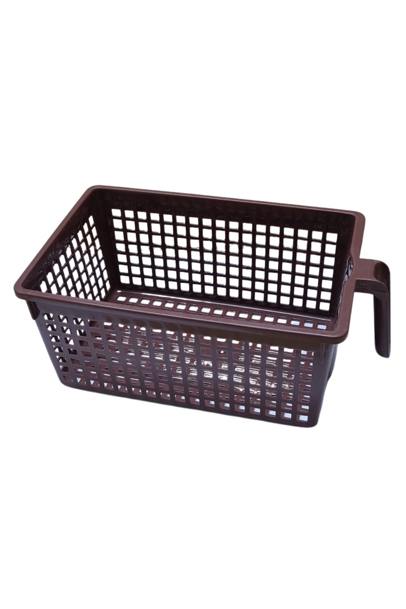 Hi Tech Sales No. 1 Basket for Fruit, vagitable, Stationary, Storage Basket & Container Small (Colour-Navy Blue, Brown, Chocolate), Plastic Handy Basket. (Brown)