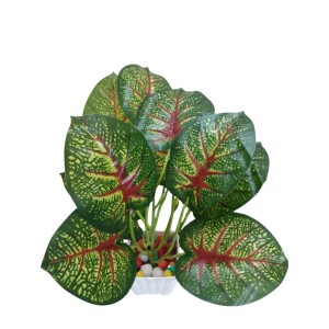 Artificial Indoor Leaf Plant with Pot – Realistic Faux Greenery, No Maintenance, Perfect for Home, Office or Shelf Décoration.