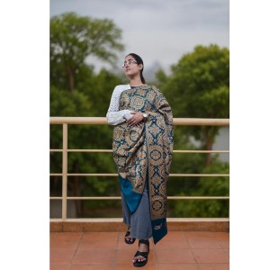 Women’s Traditional Shawl | Soft & Warm Winter Wrap Stole | Elegant Ethnic Design for Casual | Fashion Shawl for Women (Green)