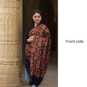 Women’s Traditional Shawl | Soft & Warm Winter Wrap Stole | Elegant Ethnic Design for Casual | Fashion Shawl for Women (Black)