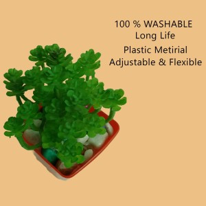 Hitech Artificial Green Bonsai with Pot for Home, Garden and Office Decor
